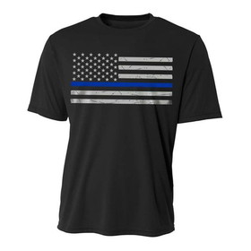 Thin Blue Line Performance, Polyester Men's T-Shirt - Classic