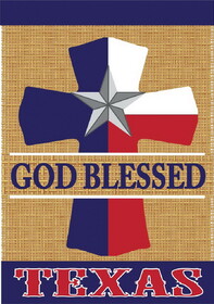 Dicksons 00079 Flag God Blessed Texas Burlap 29X42