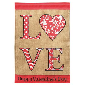 Dicksons 01081 Flag Love Valentine Polyester 13X18