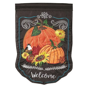 Dicksons 01117 Flag Pumpkins Welcome Polyester 13X18