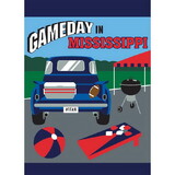 Dicksons 01459 Flag Gameday Mississippi Navy Red 13X18