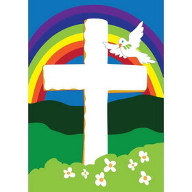 Dicksons 01598 Flag Faith Cross Polyester 13X18