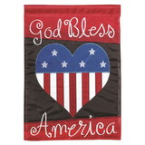 Dicksons 01706 Flag God Bless America Heart 13X18