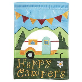 Dicksons 01710 Flag Happy Campers Polyester 13X18
