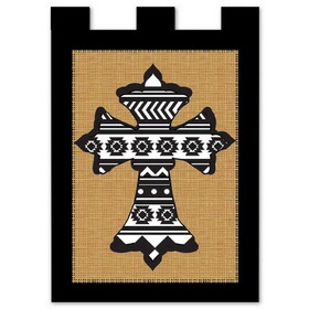 Dicksons 01815 Flag Aztec Cross Burlap Polyester 13X18