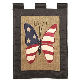Dicksons 01819 Flag Butterfly Burlap Polyester 13X18