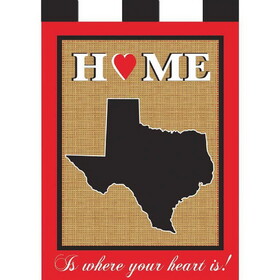 Dicksons 01890 Flag Texas Home Black Red 13X18
