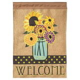 Dicksons 01998 Flag Summer Floral Welcome 13X18