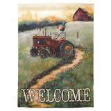 Dicksons 08824 Flag Tractor Welcome Polyester 13X18