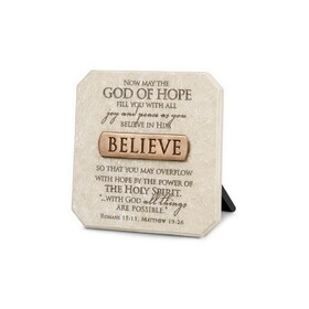 Dicksons 11637 Tabletop Plaque Believe Bronze 2.75"H