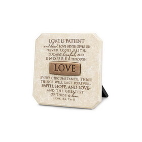 Dicksons 11638 Tabletop Plaque Love Bronze 3.75H