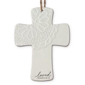 Dicksons 12154 Christmas Ornament Cross Lace Loved