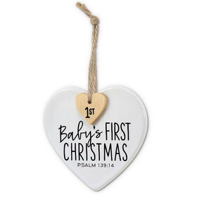 Dicksons 12631 Ornament Heart Tag Babys 1St Christmas