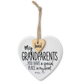 Dicksons 12633 Ornament Heart Tag Grandparents Twine