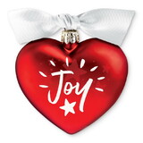 Dicksons 12733 Ornament Heart Joy Red Ribbon Hang