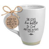Dicksons 18309 Coffee Mug She Gives Battles To God 17Oz
