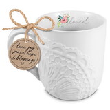 Dicksons 18457 Mug Lace Textured Loved White 16 Oz
