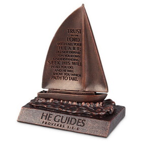 Dicksons 20160 Sculpture Of Faith He Guides Boat 5.25"H