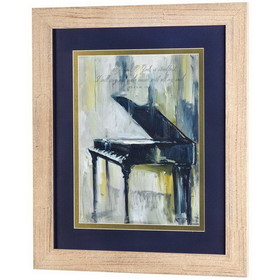 Dicksons 28BW-1721-1308 Framed Wall Art Grand Piano Psalm 108:1