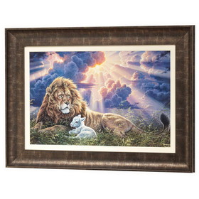 Dicksons 28X-3424-1151 Framed Art Lion Lamb Perfect Peace 34X24