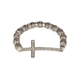 Dicksons 30-4902T Bracelet Cz Cross With Beads Sil Plt
