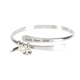 Dicksons 30-4967T Bangle Bracelet Faith Hope Love Cross