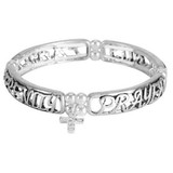 Dicksons 30-4974T Bracelet Serenity Prayer Cross/Pearls
