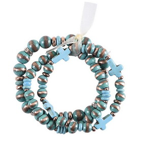 Dicksons 30-4978T Stretch Bracelet Triple Stack Turquoise