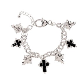 Dicksons 30-8084T Ring Chain Bracelet With Multi Crosses