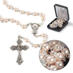 Dicksons 32-0721 Rosary White Faux Pearl 6Mm