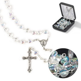 Dicksons 32-0735 Rosary Crystal Faux Hearts 19"