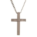 Dicksons 32-6191 Necklace Mens Curve Cross Stainless