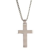 Dicksons 32-6192 Necklace Mens Stainless Slant Cross