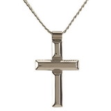 Dicksons 32-6193 Necklace Mens Stainless Bevel Cross