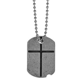 Dicksons 32-6235 Nk Dogtag/Crs Jos 1:9B Pewter 21" Chn