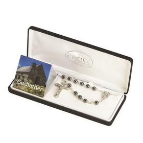 Dicksons 32-6733 Rosary Beads To My Godfather Hematite