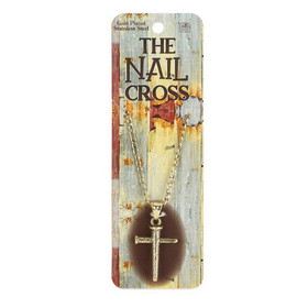 Dicksons 32-9472 Necklace Nail Cross Gold 18In Steel