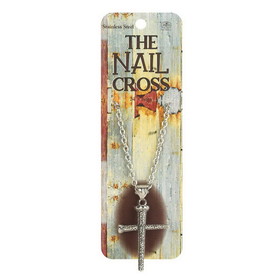 Dicksons 32-9475 Necklace Large Nail Cross 24In Steel