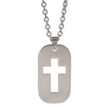Dicksons 32-9602 Dogtag Cutout Cross Stainless Steel 24N