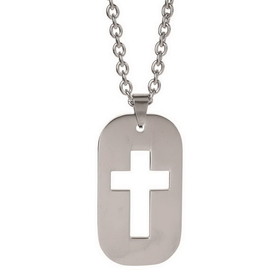 Dicksons 32-9602 Dogtag Cutout Cross Stainless Steel 24N