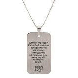 Dicksons 32-9604 Isaiah 40:31 Dogtag Stainless Steel 24