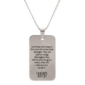 Dicksons 32-9604 Isaiah 40:31 Dogtag Stainless Steel 24"