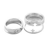 Dicksons Ring Cross Puzzle Ring Sil Plt