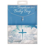 Dicksons 35-8070 Necklace Baptize Baby Boy Box Cross Ps