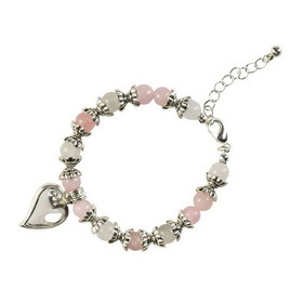 Dicksons 35-8085 Bead Bracelet Reunion Heart Pink/White