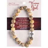 Dicksons 35-8109 Bracelet Woman Of God Jasper W/Cross