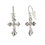 Dicksons 35-8191 Earrings Silver Pl Flare Cross W/Crystal