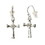 Dicksons 35-8193 Earrings Silver Pl Cross With Endcaps