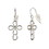 Dicksons 35-8196 Earrings Silver Pl Open Petal Cross