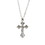 Dicksons 35-8201 Silver Pl Flare Cross W/Crystal Necklace